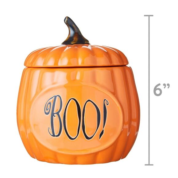 Pumpkin BOO! Orange Ceramic Wax Warmer Autumn Halloween Decor 6-inch Plug-In NEW - Picture 1 of 4
